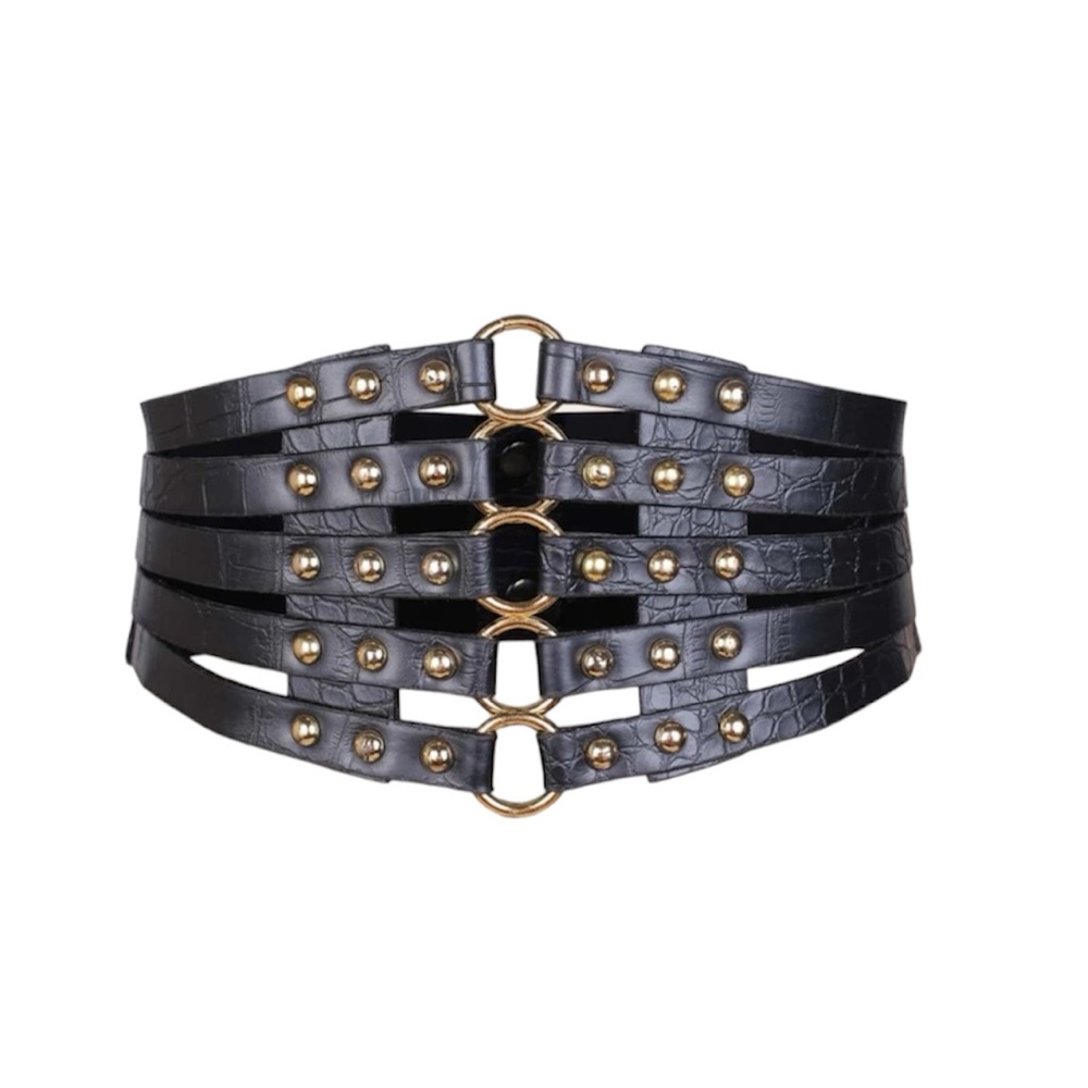 5/$25 Plus Size Studded O/Ring Belt